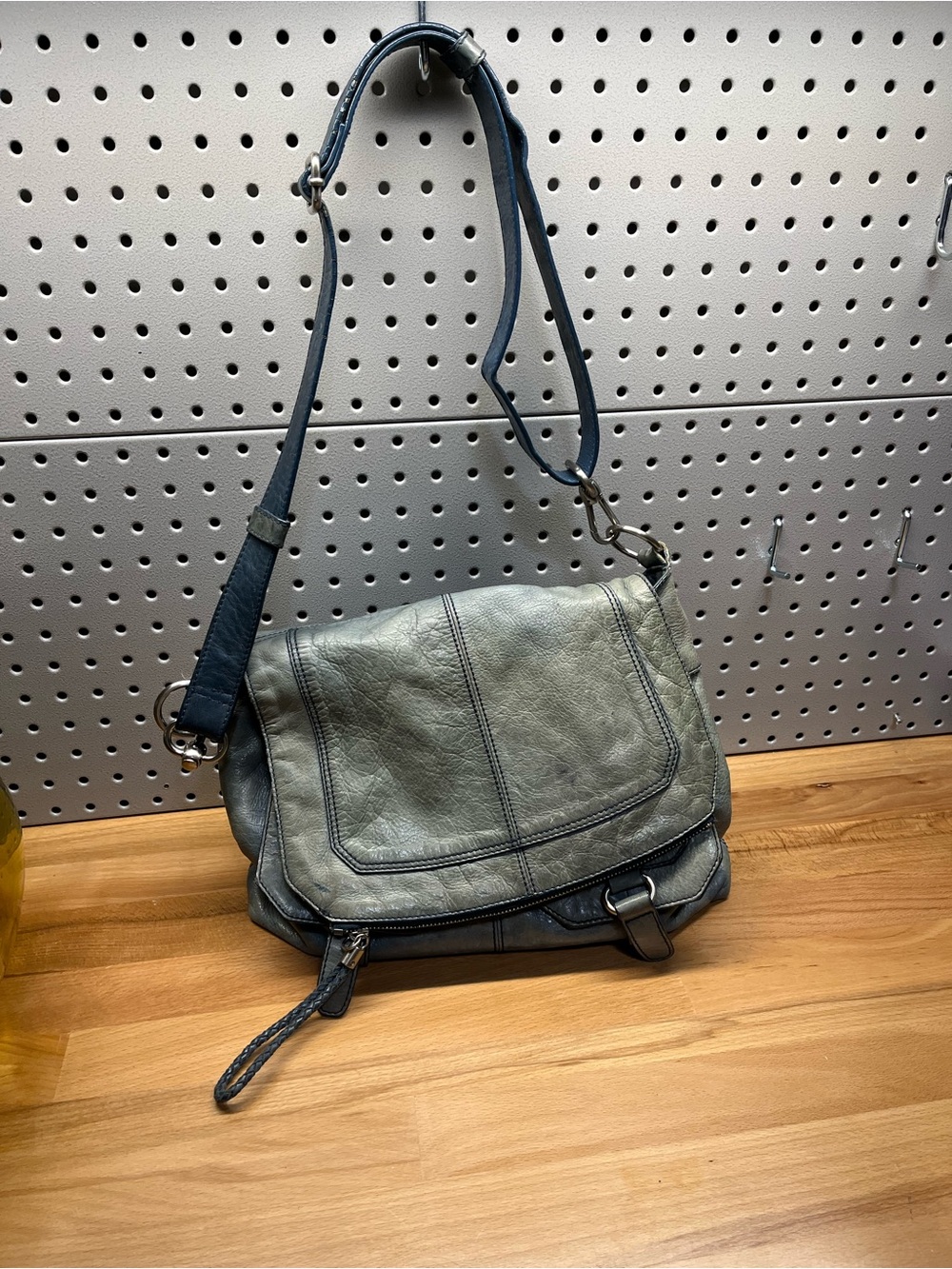 Men's Crossbody Messenger Bag in Faded Green